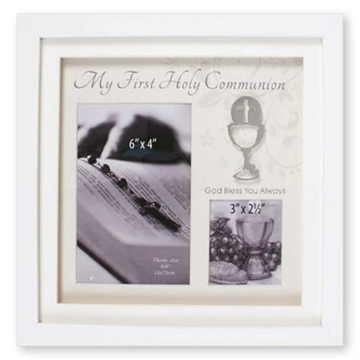 Picture of COMMUNION PHOTO FRAME WHITE FINISH 4X6 - 2.5X3
